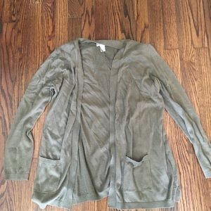 LOFT Gray/Green Cardigan